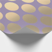 Polka Big Dots Purple Plum  Foxier Gold Ivory Wrapping Paper (Corner)