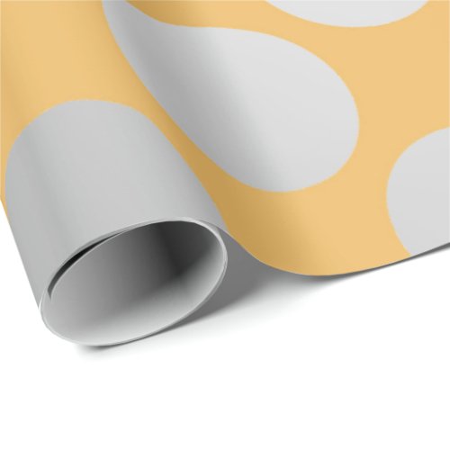 Polka Big Dots Silver Gray Bright Mustard Yellow Wrapping Paper