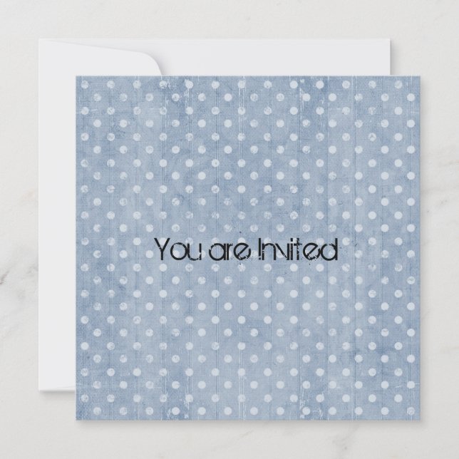 Polka Blue Abstract Baby Shower Invitation (Front)