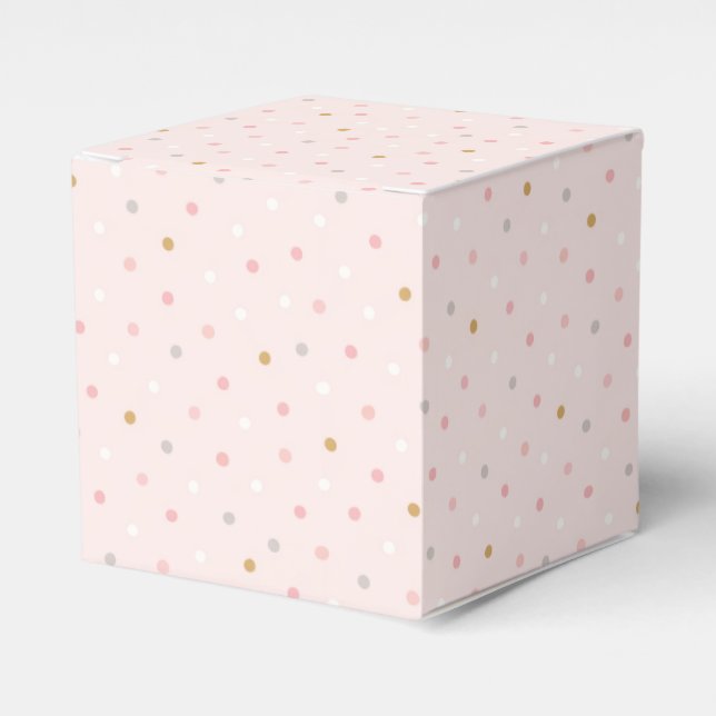 Polka Confetti Pattern Favor Boxes (Front Side)