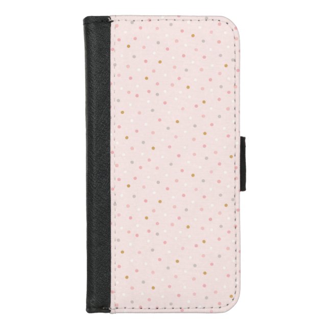 Polka Confetti Pattern iPhone Wallet Case (Front)