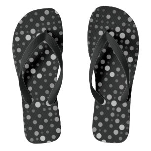 Polka Dot 01.Grey Black BG Flip Flops