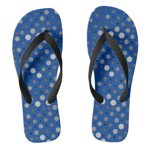 Polka Dot 01Grey Blue BG Flip Flops