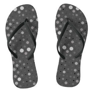 Polka Dot 01.Grey DGrey BG Flip Flops