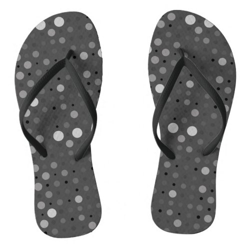 Polka Dot 01Grey DGrey BG Flip Flops