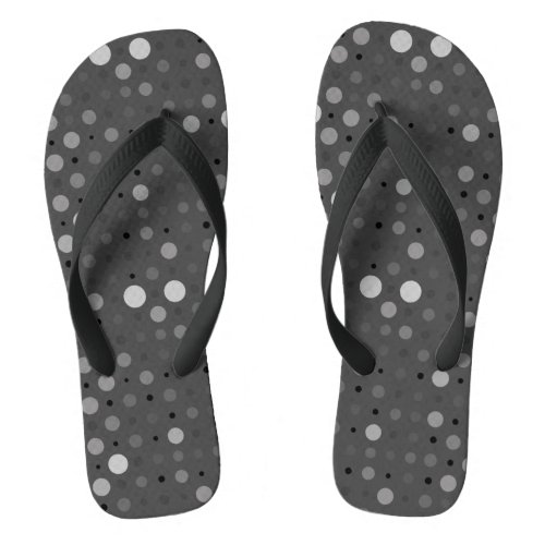 Polka Dot 01Grey DGrey BG Flip Flops