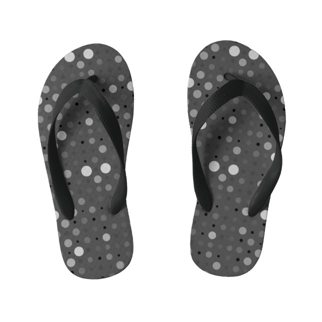 Polka Dot 01.Grey DGrey BG Kid's Flip Flops (Footbed)