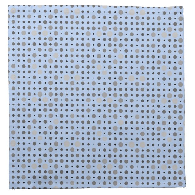 Polka Dot 01.Grey Lblue BG Cloth Napkin (Front)