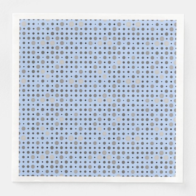 Polka Dot 01.Grey Lblue BG Paper Dinner Napkins (Front)
