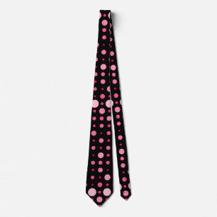 Polka Dot 01.Pink Black BG Neck Tie