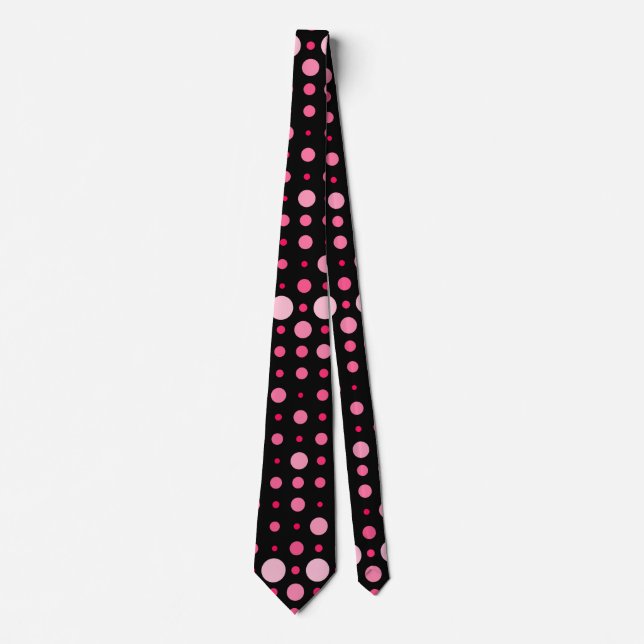 Polka Dot 01.Pink Black BG Neck Tie (Front)
