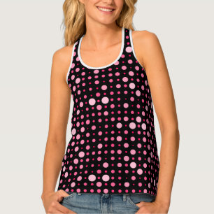Polka Dot 01.Pink Black BG Tank Top