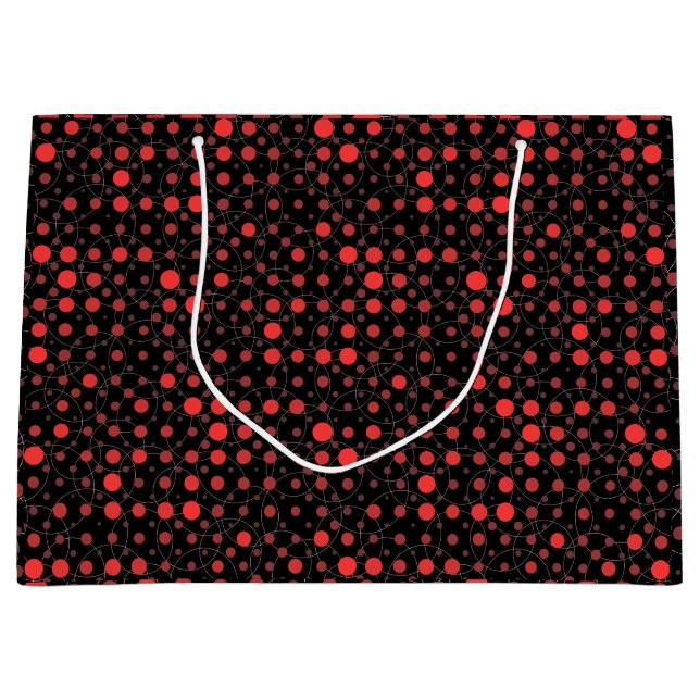 Polka Dot 01A.Red Black BG Large Gift Bag (Front)