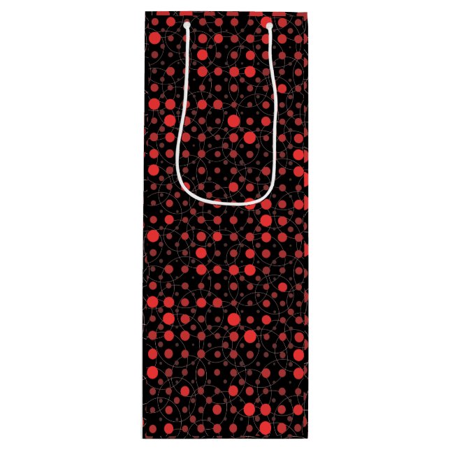 Polka Dot 01A.Red Black BG Wine Gift Bag (Front)