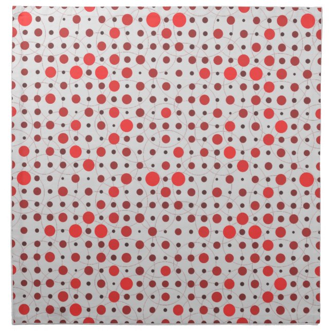 Polka Dot 01A.Red offwhite BG Cloth Napkin (Front)