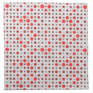 Polka Dot 01A.Red offwhite BG Cloth Napkin