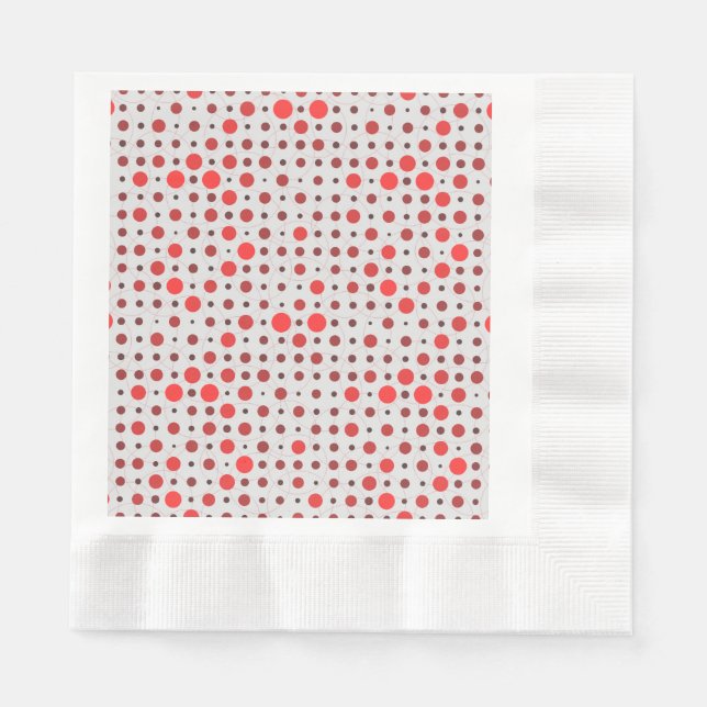 Polka Dot 01A.Red offwhite BG Napkins (Front)