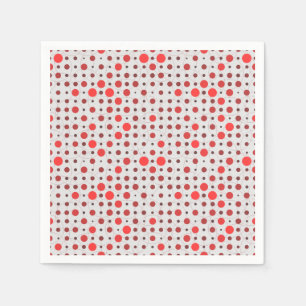 Polka Dot 01A.Red offwhite BG Napkins