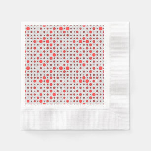 Polka Dot 01A.Red offwhite BG Napkins