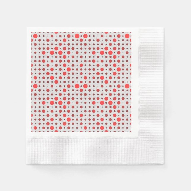 Polka Dot 01A.Red offwhite BG Napkins (Front)