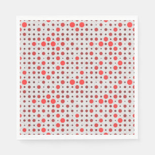 Polka Dot 01A.Red offwhite BG Napkins