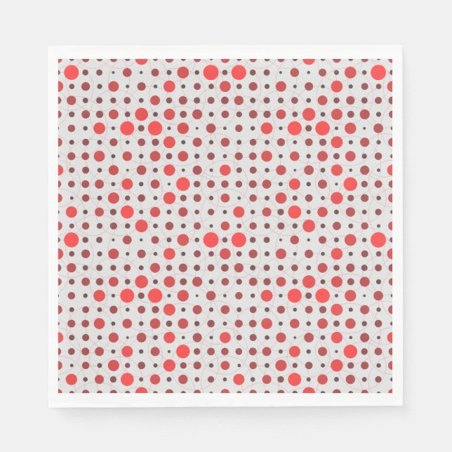 Polka Dot 01A.Red offwhite BG Napkins (Front)