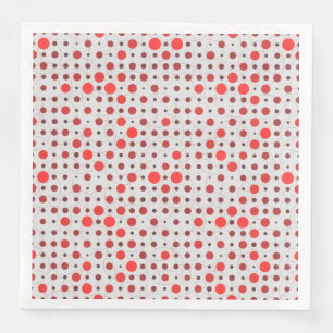 Polka Dot 01A.Red offwhite BG Paper Dinner Napkins