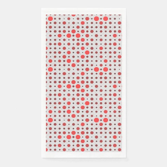 Polka Dot 01A.Red offwhite BG Paper Guest Towels (Front)