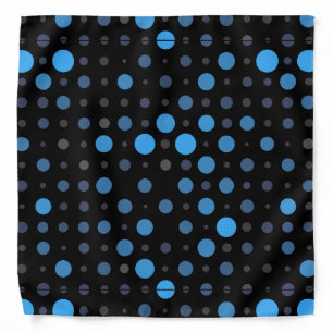 Polka Dot 01X.Blue Shade Black BG Bandana