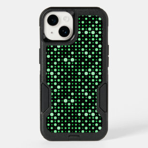 Polka Dot 02.Green. Black BG OtterBox iPhone 14 Case