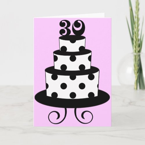 Polka Dot 30th Birthday Cake Card