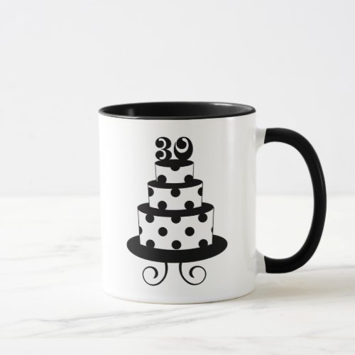 Polka Dot 30th Birthday Cake Mug