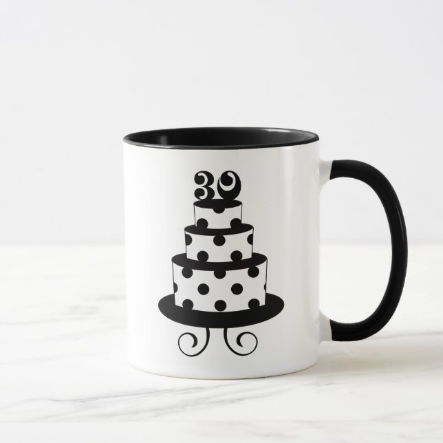 Polka Dot 30th Birthday Cake Mug (Right)