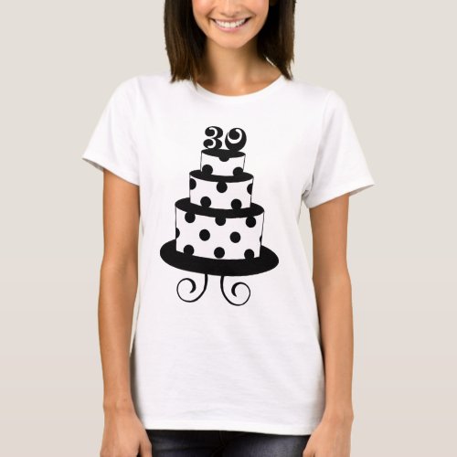 Polka Dot 30th Birthday Cake T_Shirt