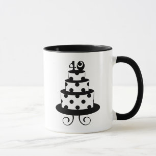 Polka Dot 40th Birthday Anniversary Cake Mug