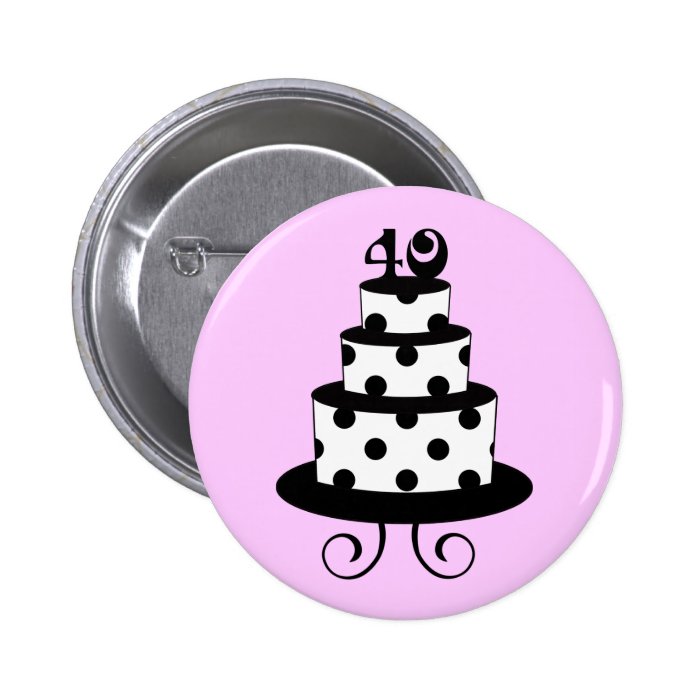 Polka Dot 40th Birthday Anniversary Cake Pins