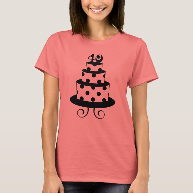Polka Dot 40th Birthday Anniversary Cake T-Shirt (Front)
