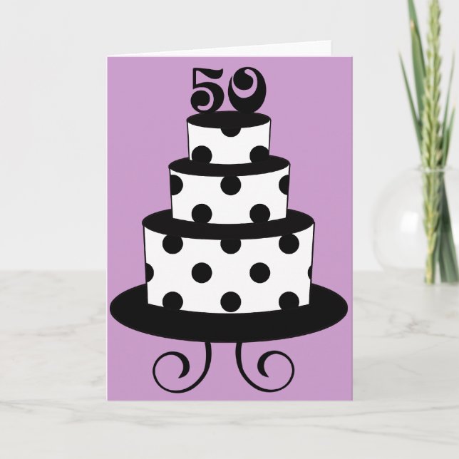 Polka Dot 50th Birthday Anniversary Card (Front)