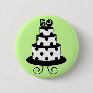 Polka Dot 50th Birthday Anniversary Pinback Button