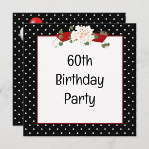Polka Dot 60th Birthday Party Invitation
