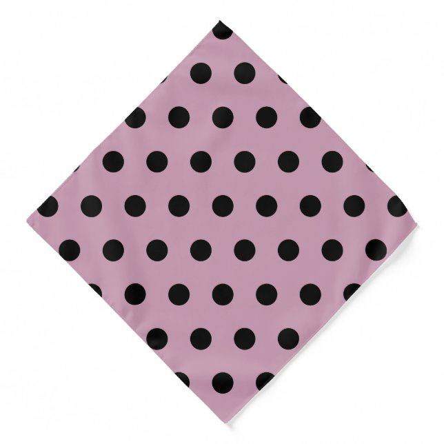 Polka Dot Adult Bandana (Pink & Black) (Front)