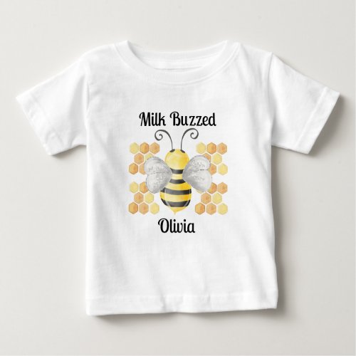 Polka Dot and Bumblebee Milk Buzzed Signature Baby T_Shirt