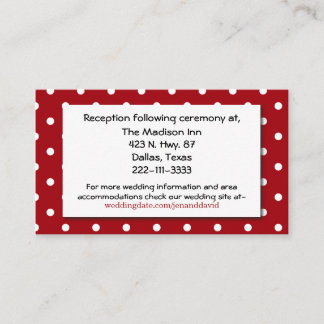 Polka Dot and Dachshunds Wedding Enclosure Card