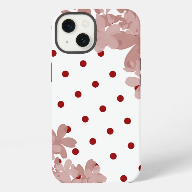 Polka Dot And Floral Pattern Iphone Case (Back)