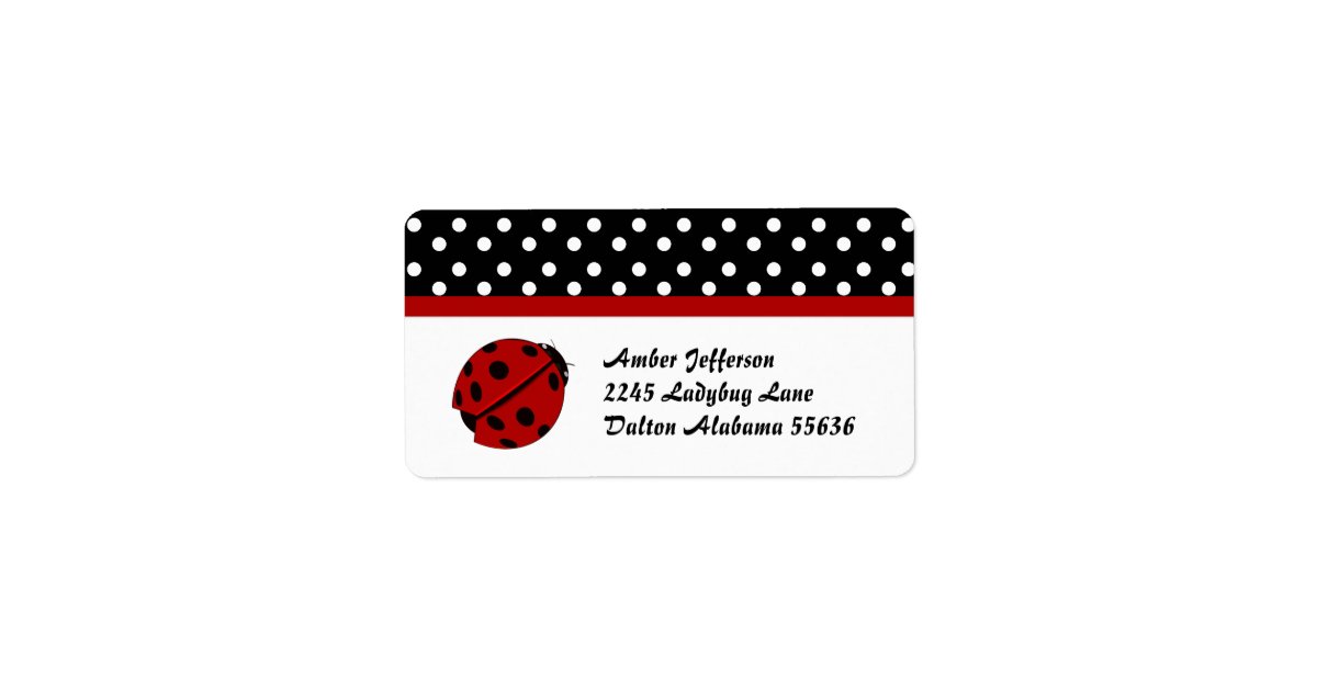 Polka Dot And Lady Bug Address Labels Zazzle 3952