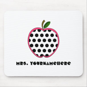 Polka Dot Apple Teacher Mouse Pad