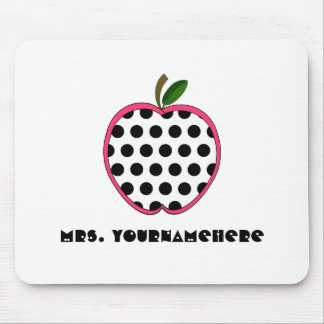 Polka Dot Apple Teacher Mouse Pad