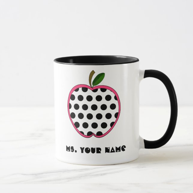 Polka Dot Apple Teacher Mug (Right)