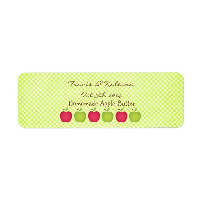 Polka Dot Apple Themed Favor Label (Front)