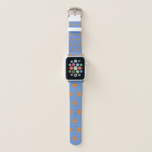 Polka Dot Apple Watch Band Denim Blue  Orange